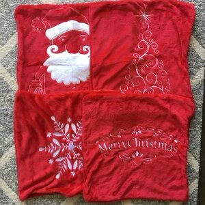New 16x16 4 Piece Velvet Christmas Pillow Cases